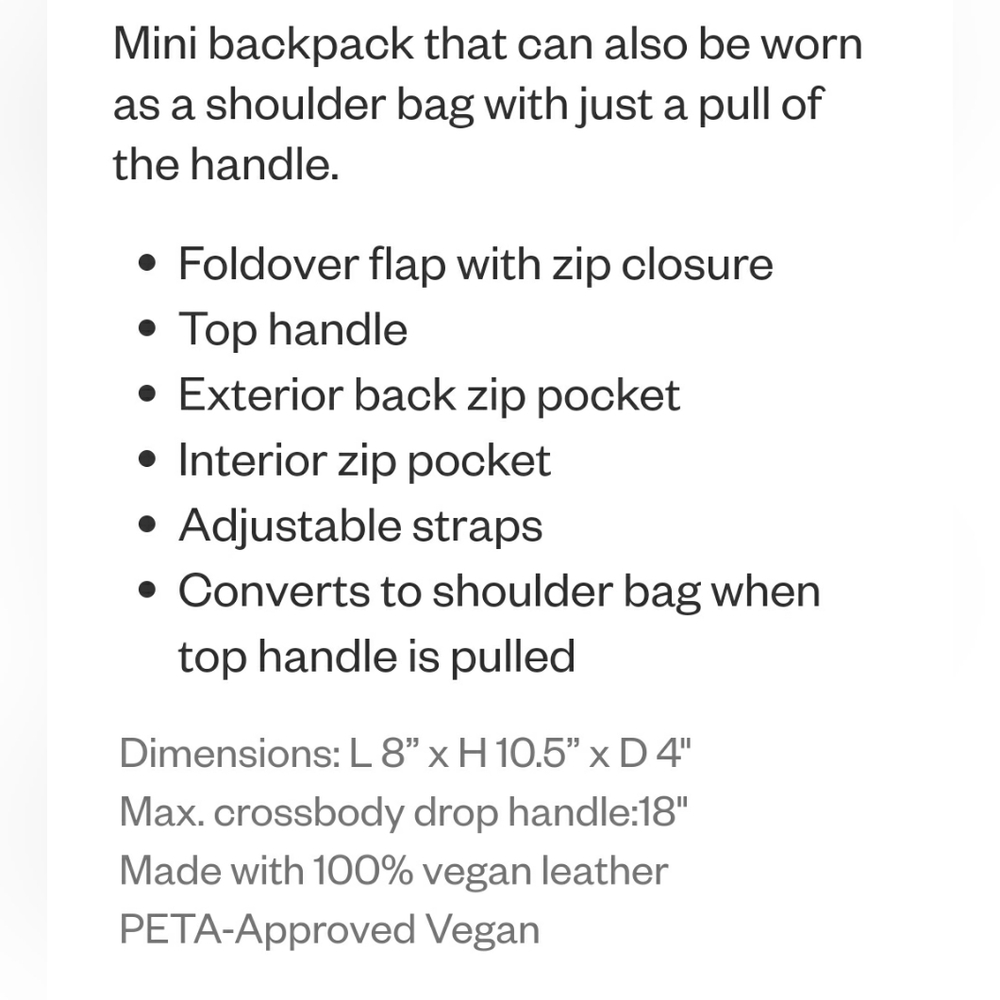 Mini Pixie*Mood Black Back Pack - image 6